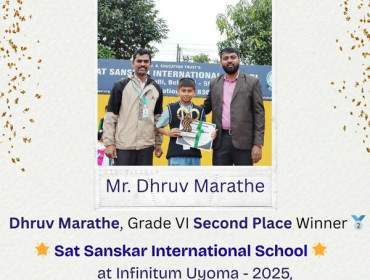 Dhruv Marathe secured 2nd place in Story Telling at Infinitum Uyoma J. H. Inter-School Fest 2025
