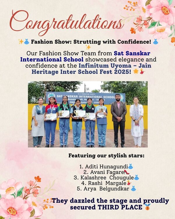 Our Fashion Show Team secured 3rd place at Infinitum Uyoma J. H. Inter-School Fest 2025